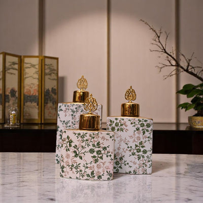 Luxe Leaf-textured Table Jar