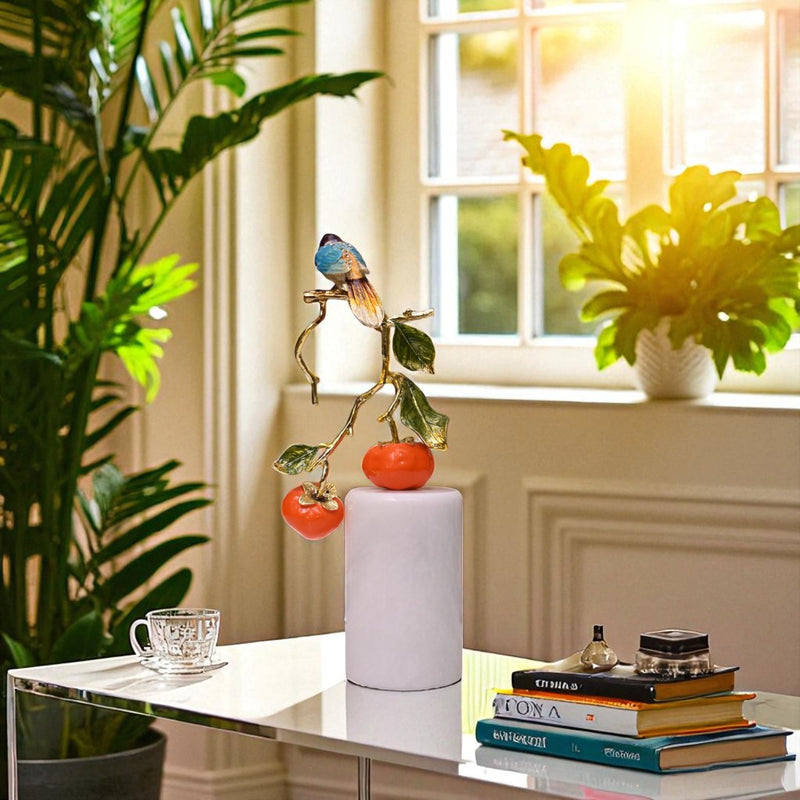 White Marble Leaf Ornament