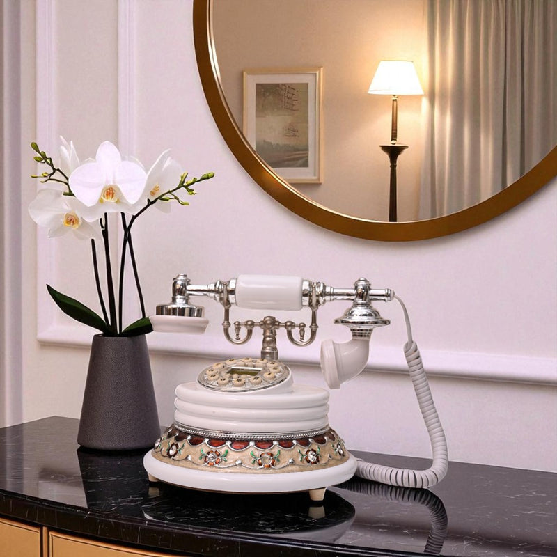 Sleek White Functional Telephone