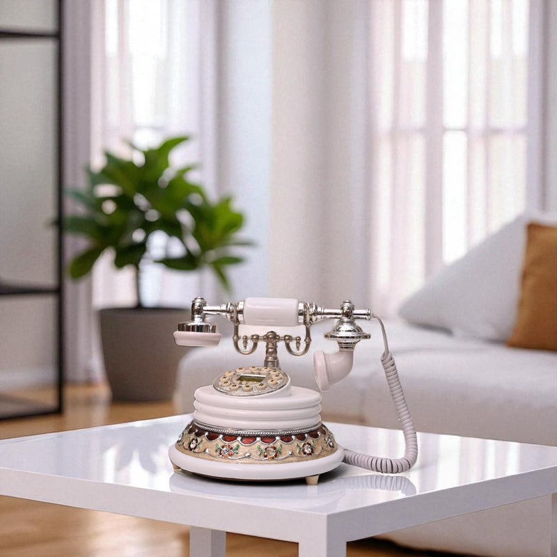 Sleek White Functional Telephone