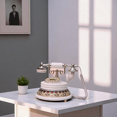 Sleek White Functional Telephone