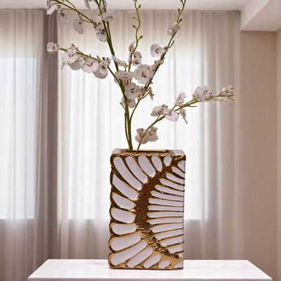White-Gold Porcelain Table Vases