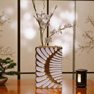White-Gold Porcelain Table Vases