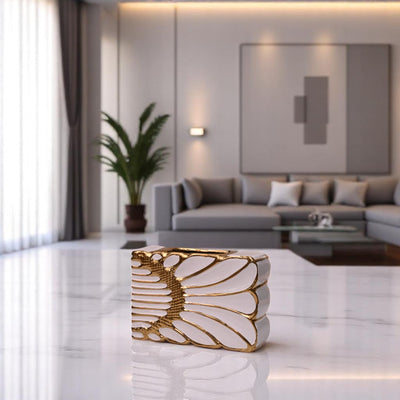 White-Gold Porcelain Table Vases
