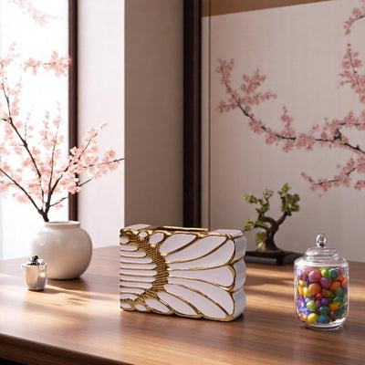 White-Gold Porcelain Table Vases