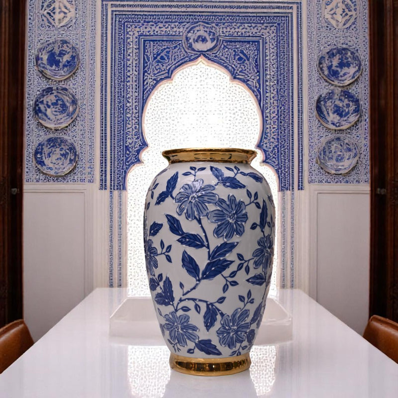 Handcrafted Blue Porcelain Vase