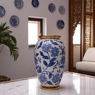 Handcrafted Blue Porcelain Vase