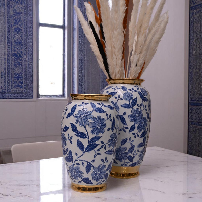 Handcrafted Blue Porcelain Vase