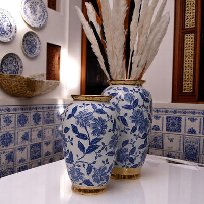 Handcrafted Blue Porcelain Vase