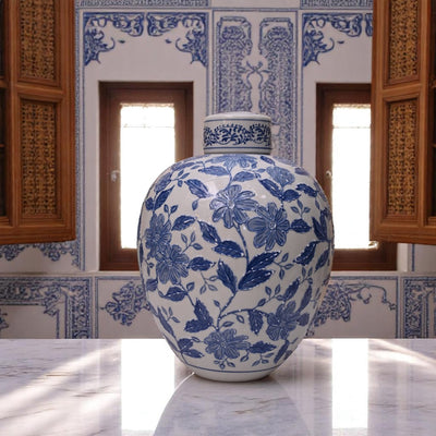 Iznik Blue Bone-China Vases