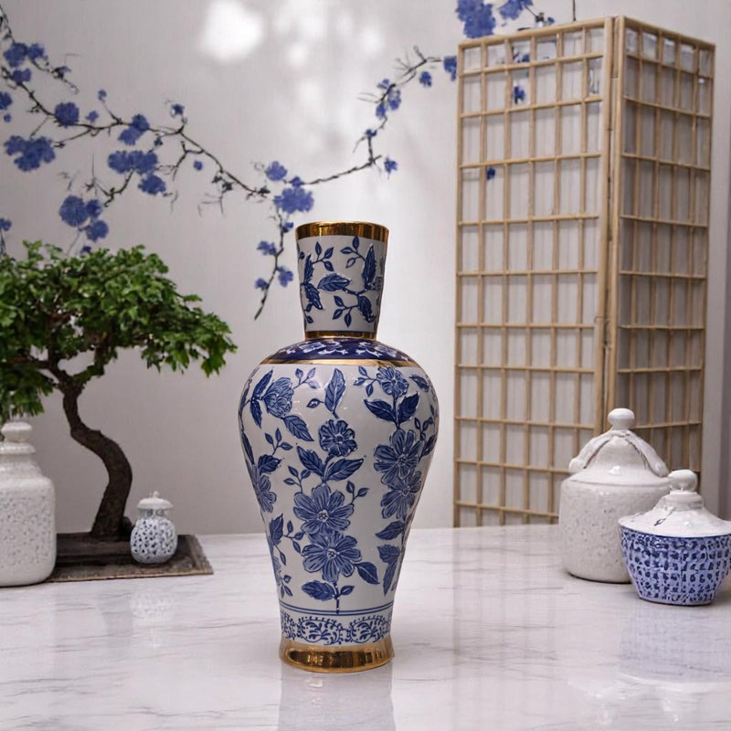 Iznik Blue Bone-China Vases