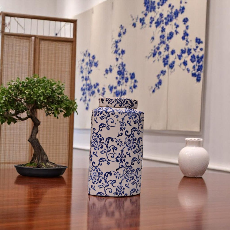 Coastal Blue Ceramic Candy Jar