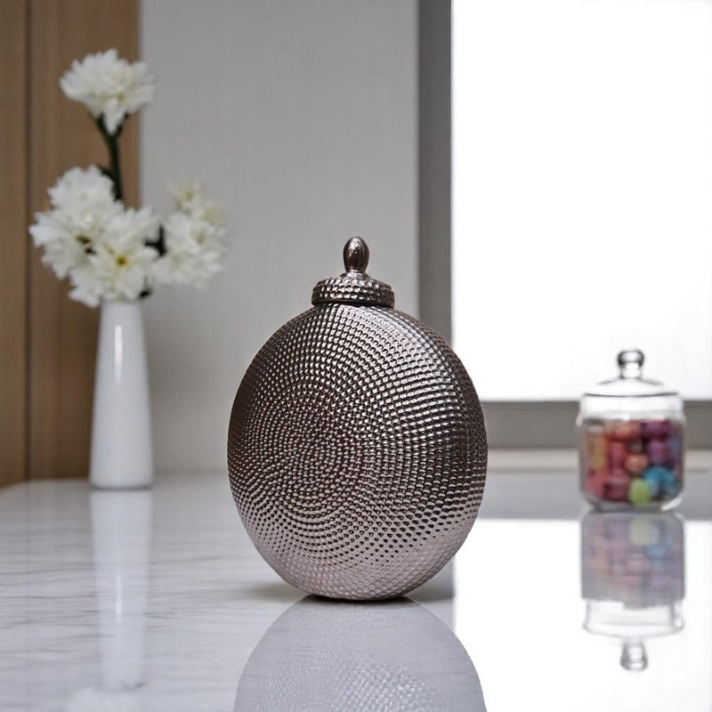 Luna Grace Silver Decorative Urn