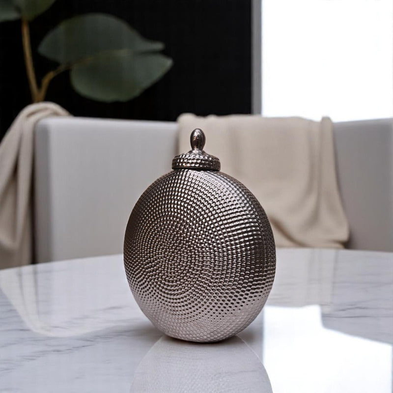 Luna Grace Silver Decorative Urn