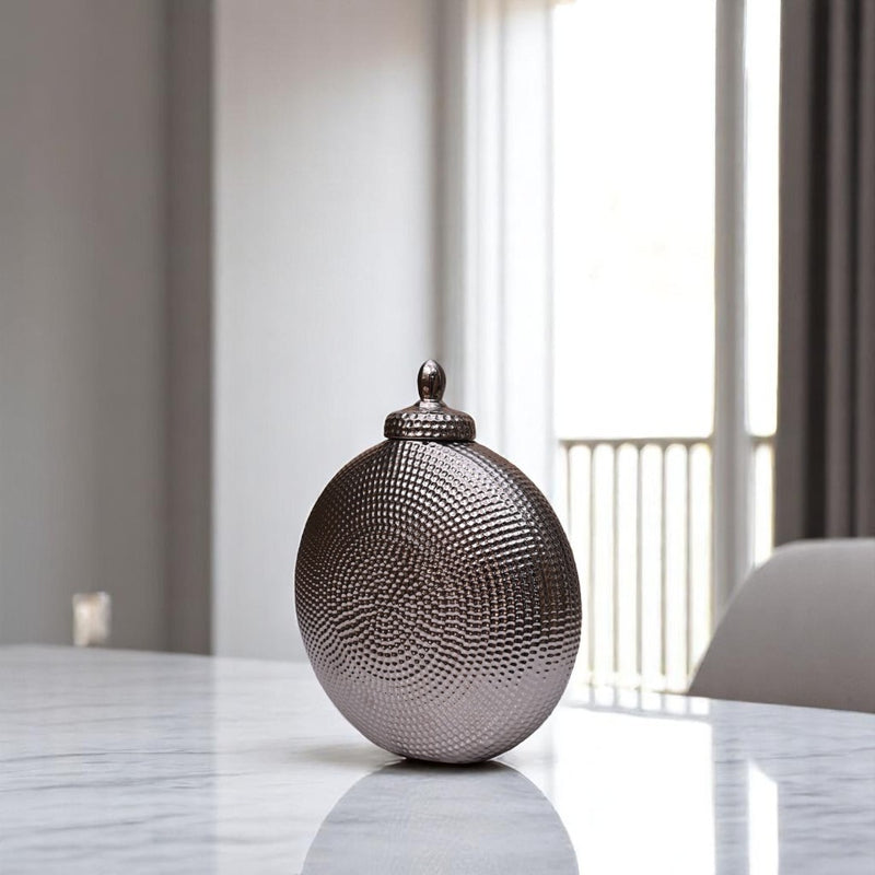 Luna Grace Silver Decorative Urn