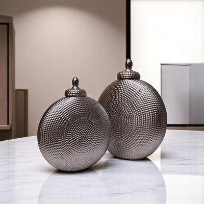 Luna Grace Silver Decorative Urn