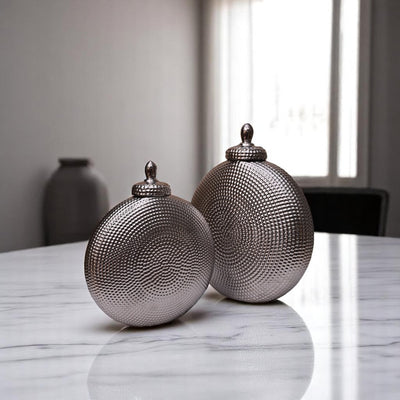 Luna Grace Silver Decorative Urn
