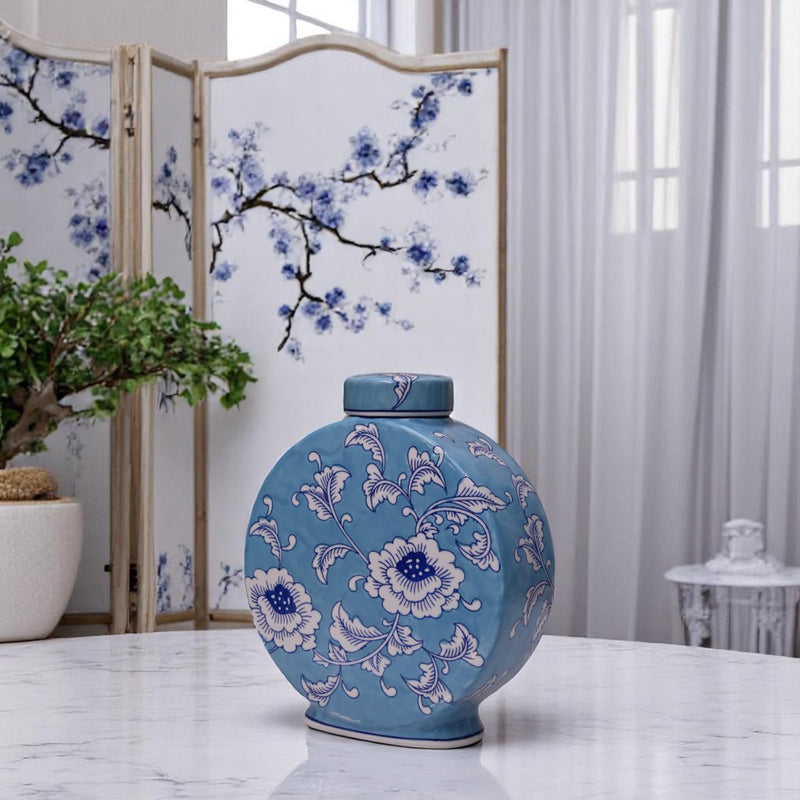 Blue Blossom Floral Candy and Tissue Box