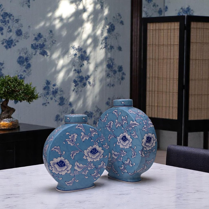 Blue Blossom Floral Candy and Tissue Box