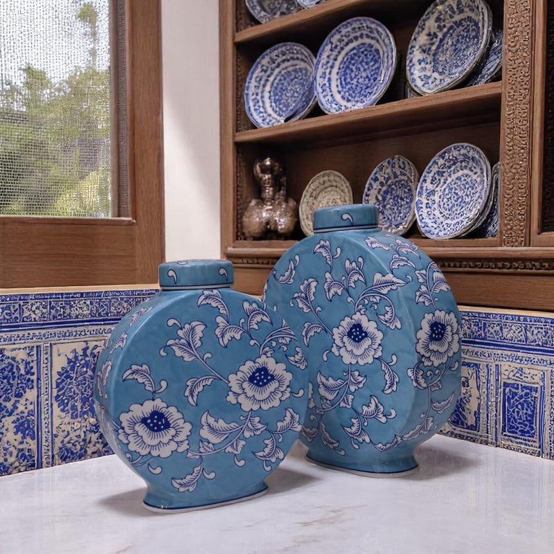 Blue Blossom Floral Candy and Tissue Box