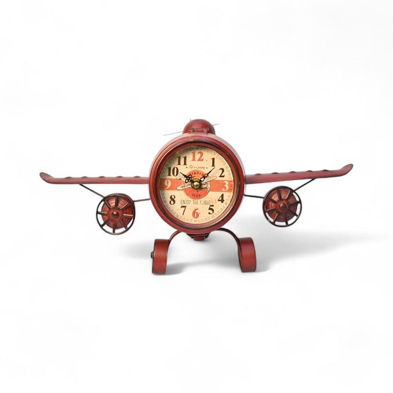 Metallic Retro Table Plane Clock