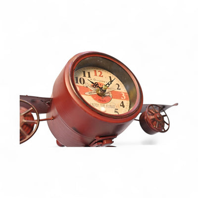 Metallic Retro Table Plane Clock