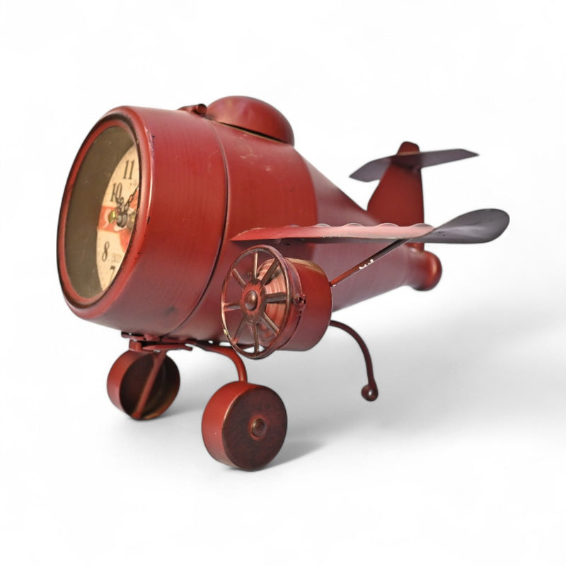 Metallic Retro Table Plane Clock