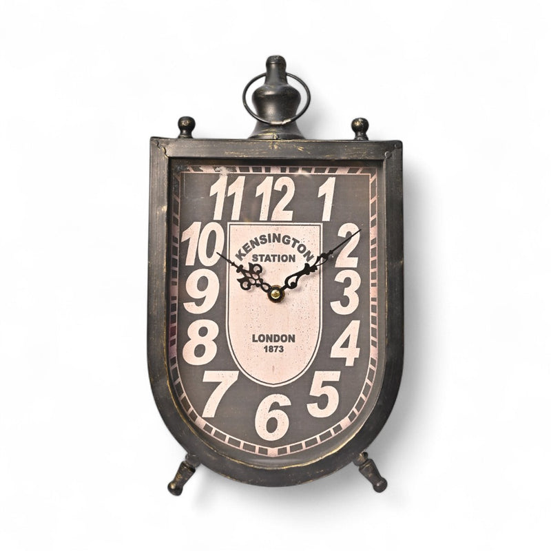 Vintage Noir Shield Table Clock