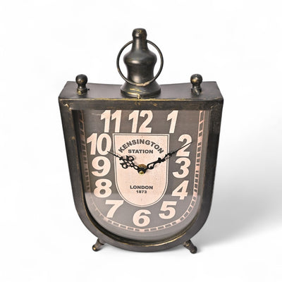 Vintage Noir Shield Table Clock