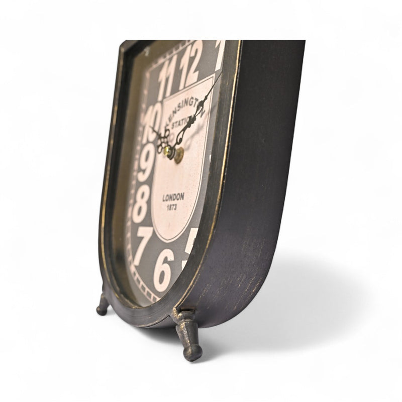 Vintage Noir Shield Table Clock