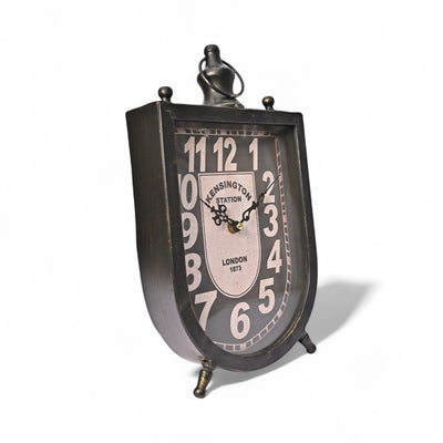 Vintage Noir Shield Table Clock