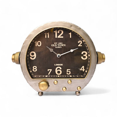 Vintage Noir Shield Table Clock