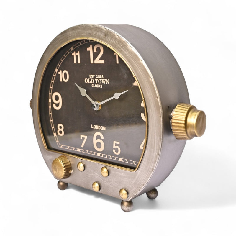 Vintage Noir Shield Table Clock