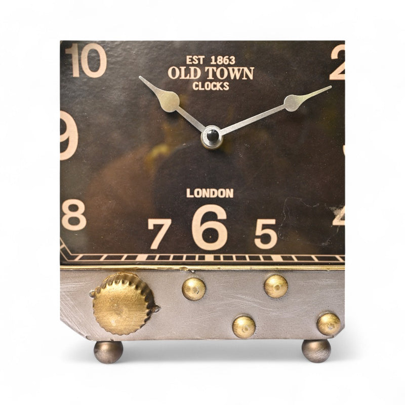 Vintage Noir Shield Table Clock