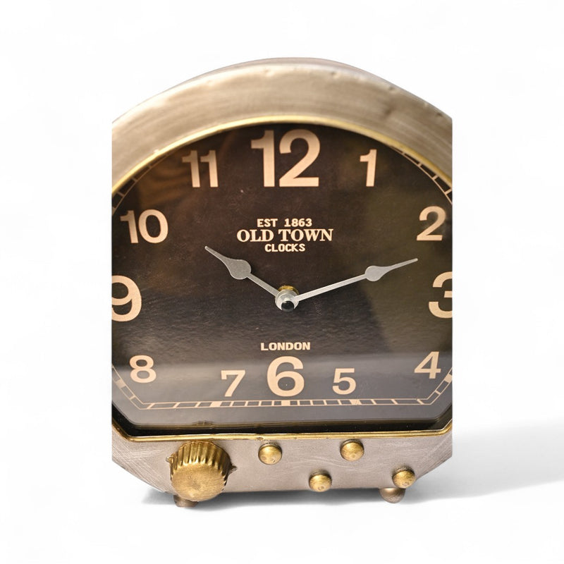 Vintage Noir Shield Table Clock