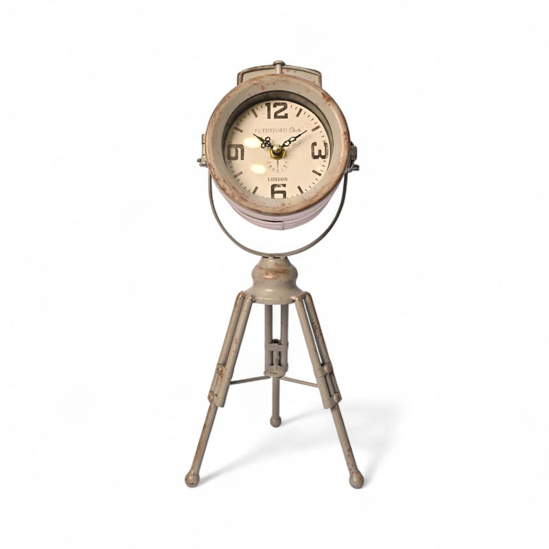 Metallic Tripod Table Clock