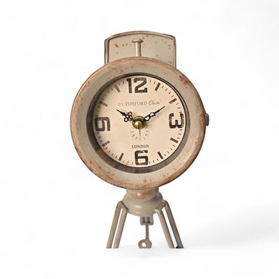 Metallic Tripod Table Clock