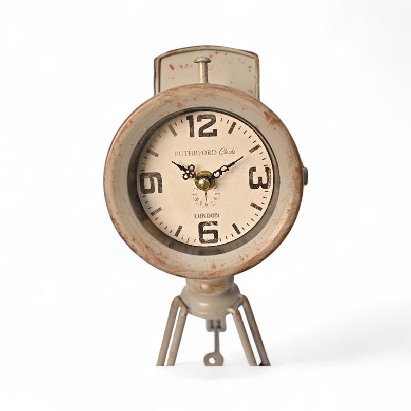 Metallic Tripod Table Clock