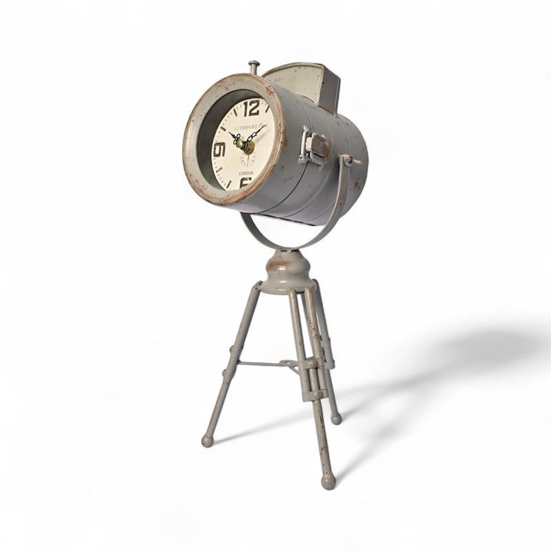 Metallic Tripod Table Clock