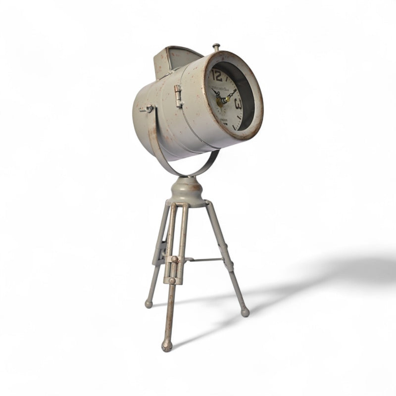 Metallic Tripod Table Clock