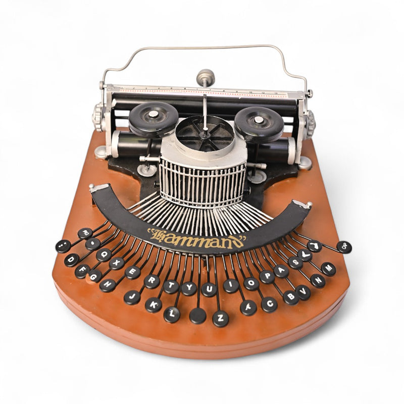 Retro Glide Metallic Typewriter Decor