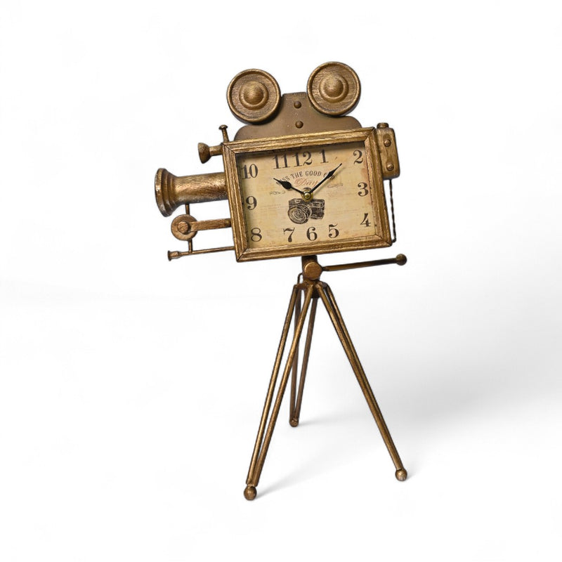Metallic Tripod Table Clock