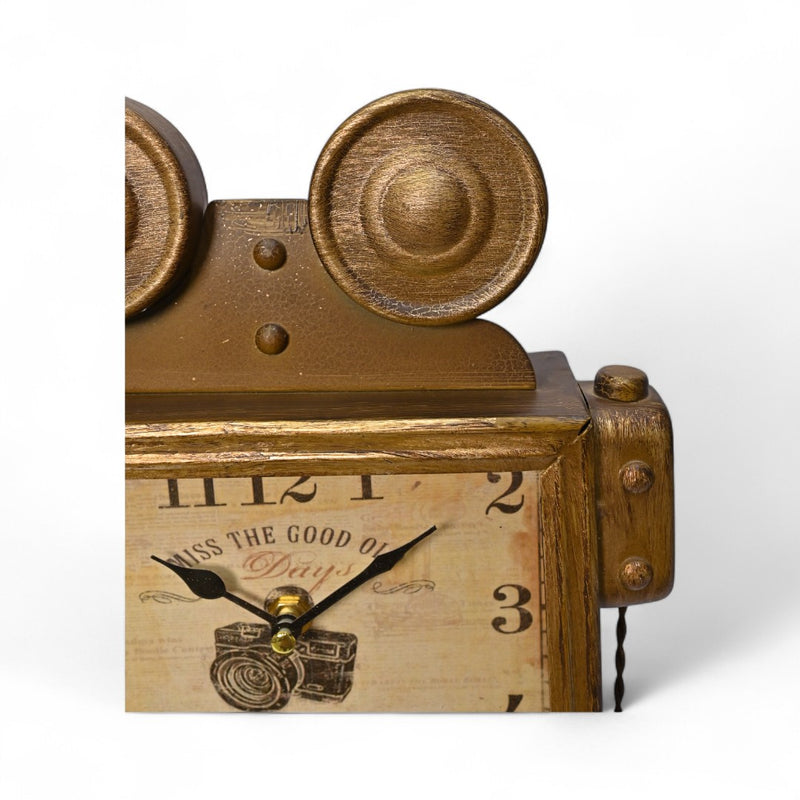 Metallic Tripod Table Clock
