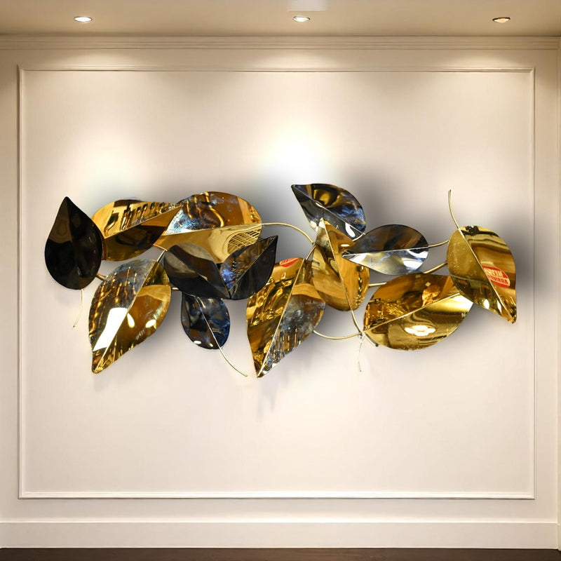 Metallic Leaf Wall Motive
