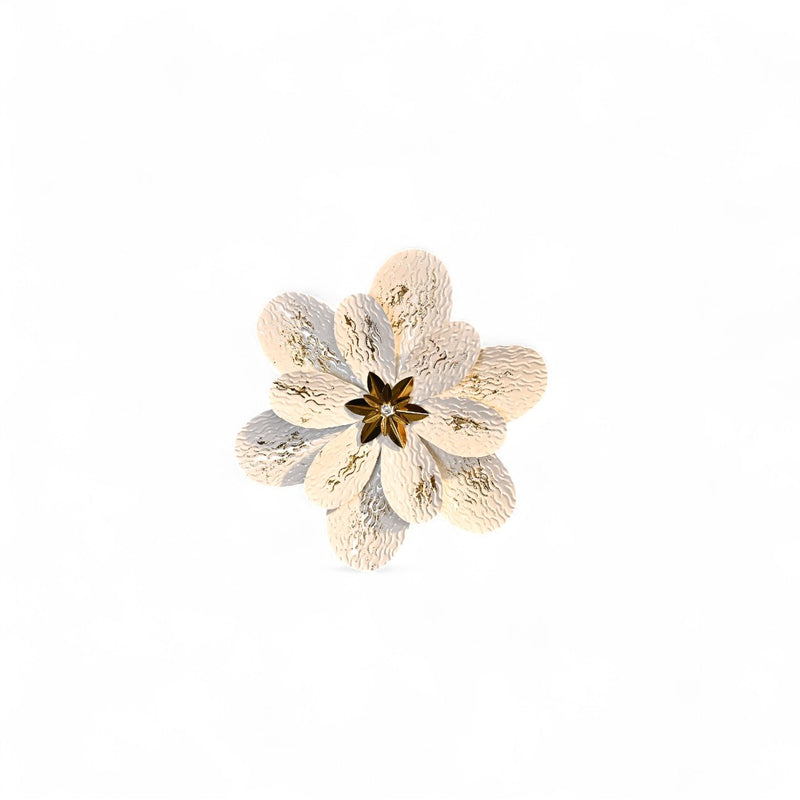 White Lotus Metallic Wall Art