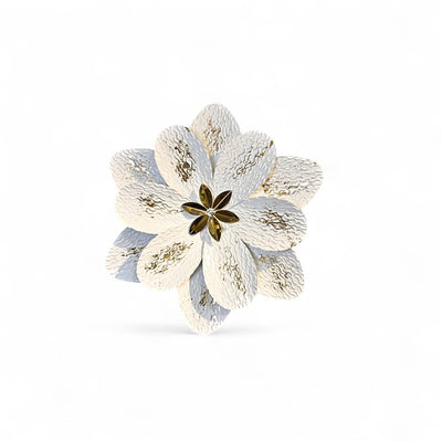 White Lotus Metallic Wall Art