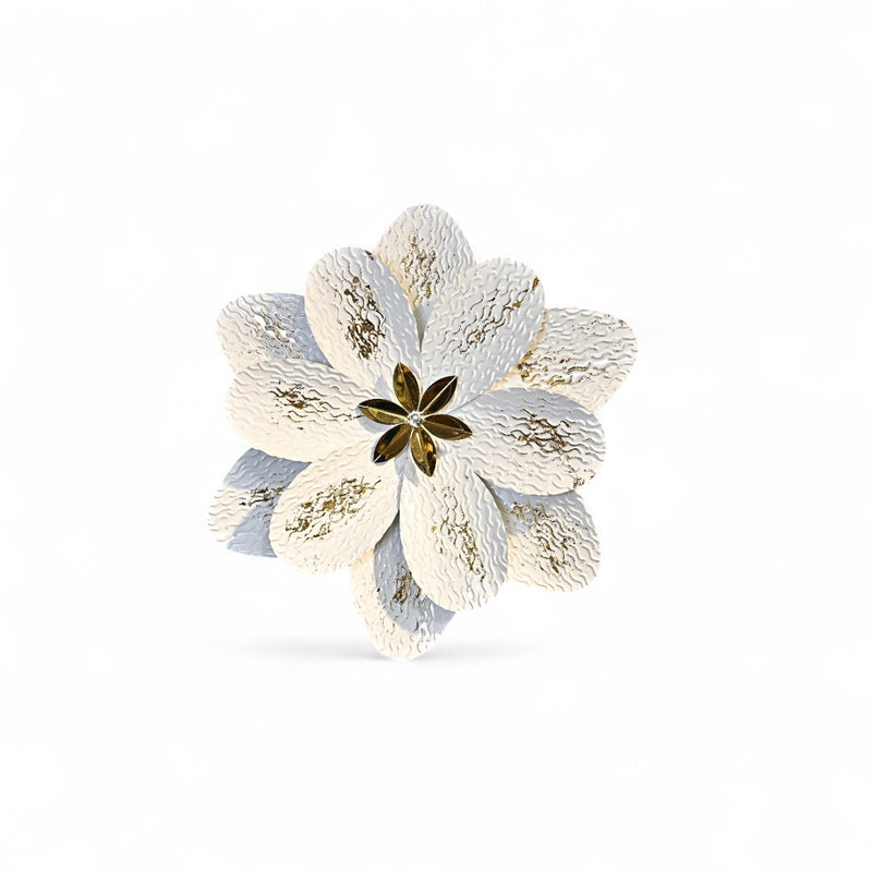 White Lotus Metallic Wall Art
