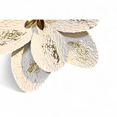 White Lotus Metallic Wall Art
