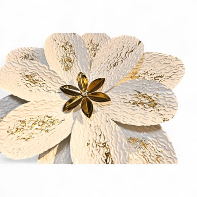 White Lotus Metallic Wall Art