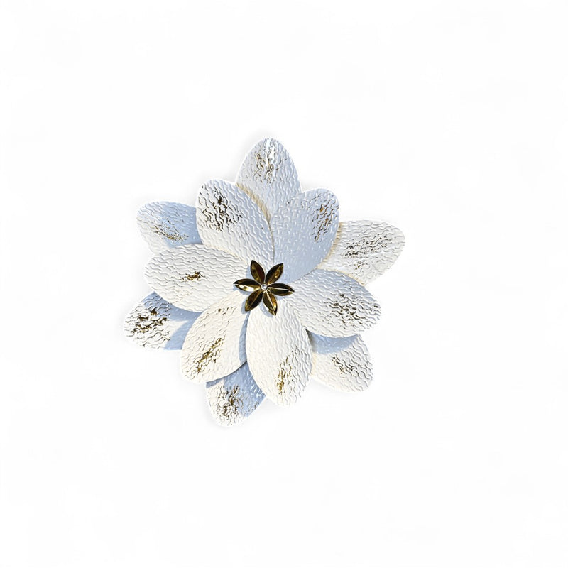 White Lotus Metallic Wall Art